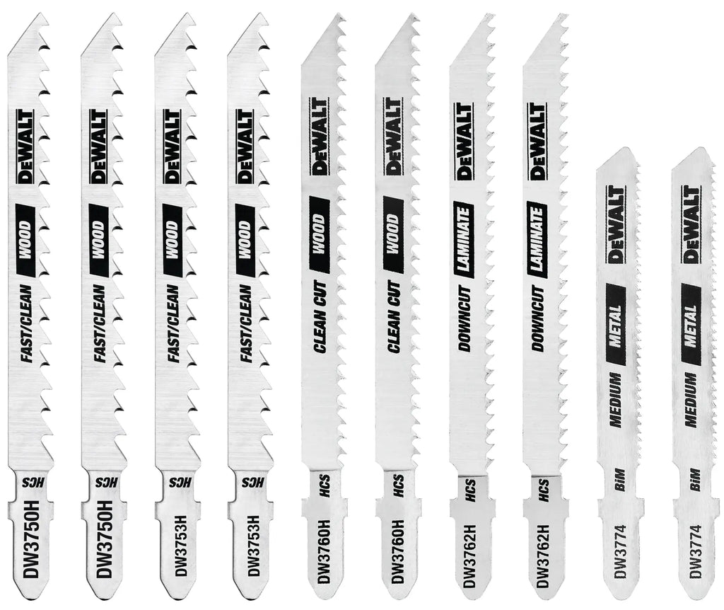 10 PC T-SHANK JIG SAW BL DW3741C