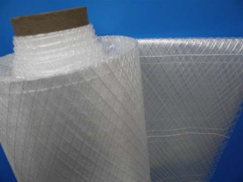 String-reinforced poly sheeting roll