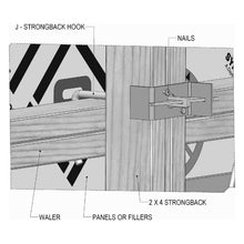 Load image into Gallery viewer, Steel-Ply 2x4 J Strongback Hook